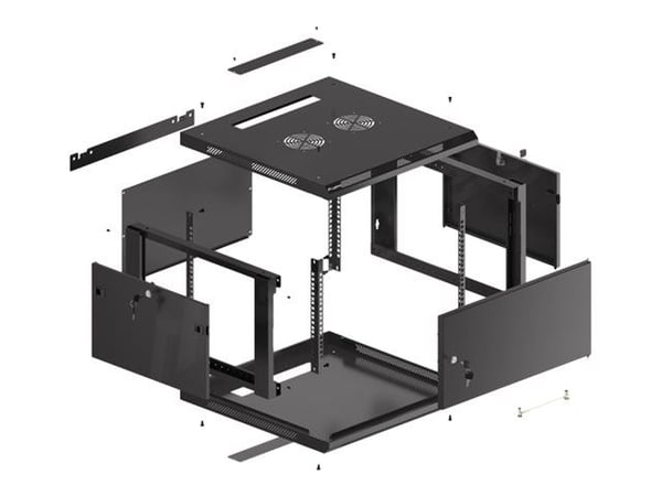Lanberg WF01-6606-00B - Rack skap - veggmonterbar - svart, RAL 9004 - 6U - 19"