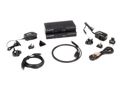 Black Box KVX Series KVM Extender over Fiber - 4K, Single-Head, DisplayPort, USB 2.0 Hub, Serial, Audio, Local Video - Sender og mottaker - KVM / l...