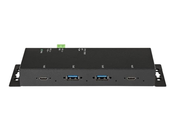 Startech 4 Port USB C Hub 10Gbps, Metal Industrial USB-C Hub, 2x USB-C & 2x USB-A, ESD Surge Protection, USB-C or USB-A Host, Self-Powered, Mountab...