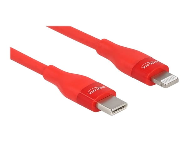 DeLOCK 86635, 2 m, Lightning, USB C, Uros, Uros, Punainen