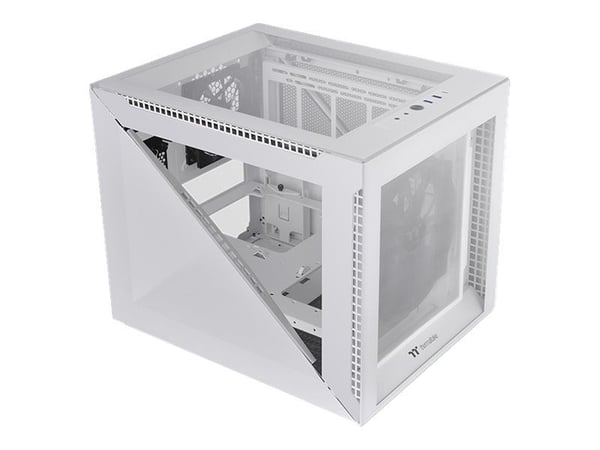 Thermaltake Divider 200 TG Snow - Micro case - micro ATX - sidepanel med vindu (herdet glass) - ingen strømforsyning (PS/2) - hvit - USB/lyd