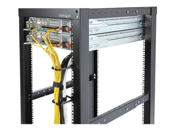 Startech 1U Vertical 2.2 x 3.9in Server Rack Cable Management D-Ring Hook w/ Flexible Opening - Network Rack-Mount Cord Organizer Ring (CMHOOK1U) -...
