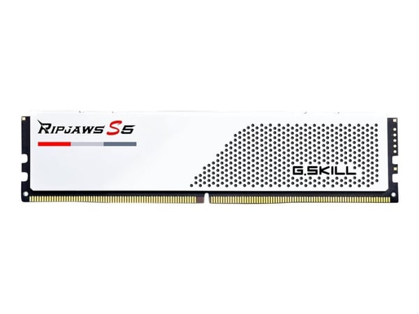 G.Skill Ripjaws S5 - DDR5 - sett - 32 GB: 2 x 16 GB - DIMM 288-pin - 5600 MT/s / PC5-44800 - CL40 - 1.2 V - ikke-bufret - ikke-ECC - matt hvit