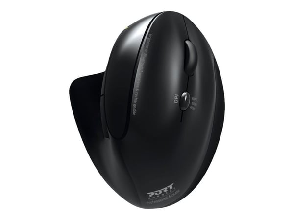 PORT Connect Professional - Vertikal mus - ergonomisk - högerhänt - optisk - 5 knappar - trådlös - 2.4 GHz, Bluetooth 3.0, Bluetooth 5.0 - USB/USB-...