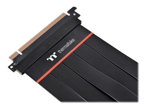 Thermaltake TT Premium PCI-E 4.0 Extender - PCI Express x16-kabel - 164 pin PCI Express (hann) til 164 pin PCI Express (hunn) vinklet - 30 cm - svart