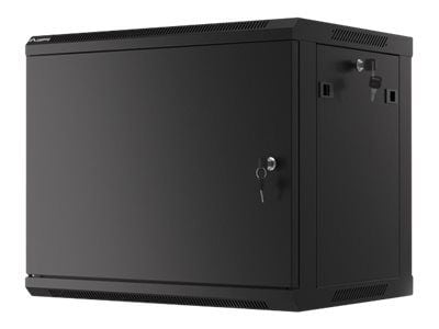 Lanberg WF01 64/66 V2 Series - Rack skap - veggmonterbar - svart, RAL 9004 - 9U - 19"