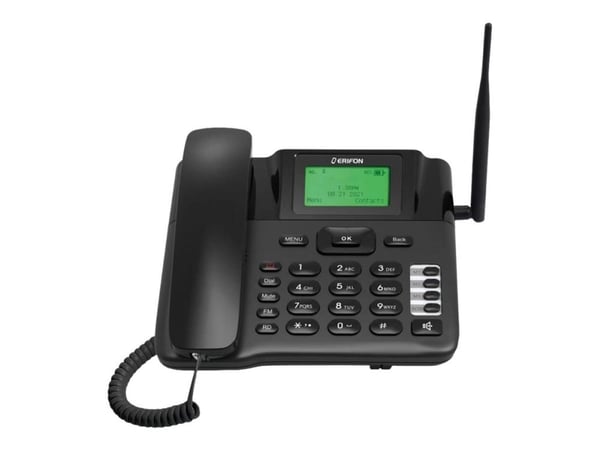Insmat Erifon 4G BASIC DESK - 4G stasjonær mobiltelefon - RAM 64 MB / Internminne 128 MB - LCD-display - 128 x 64 piksler - svart