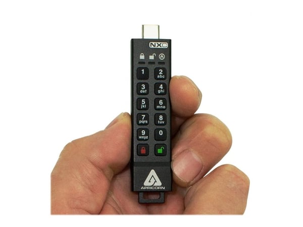 Apricorn Aegis Secure Key 3NXC - USB flash-enhet - krypterat - FIPS 140-2 Level 3 - 64 GB - USB-C 3.2 Gen 1 - TAA-kompatibel