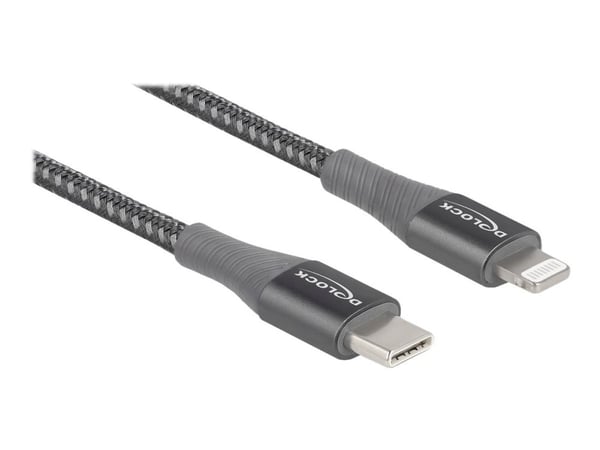 DeLOCK 86631, 1 m, Lightning, USB A, Uros, Uros, Harmaa