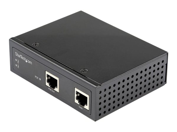 StarTech Industrial Gigabit PoE Injector, High Speed/High Power 90W, 802.3bt PoE++ 48V-56VDC DIN Rail UPoE/Ultra Power Over Ethernet Injector Adapt...