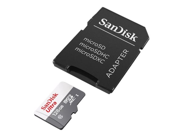 SanDisk Ultra - Flashminnekort (microSDXC til SD-adapter inkludert) - 128 GB - UHS-I / Class10 - microSDXC UHS-I