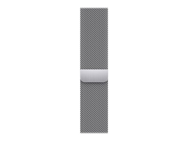 Apple Watch Series 7 (GPS + Cellular) - 45 mm - sølv rustfritt stål - smartklokke med fint strikket løkke - rustfritt stål - sølv - håndleddstørrel...