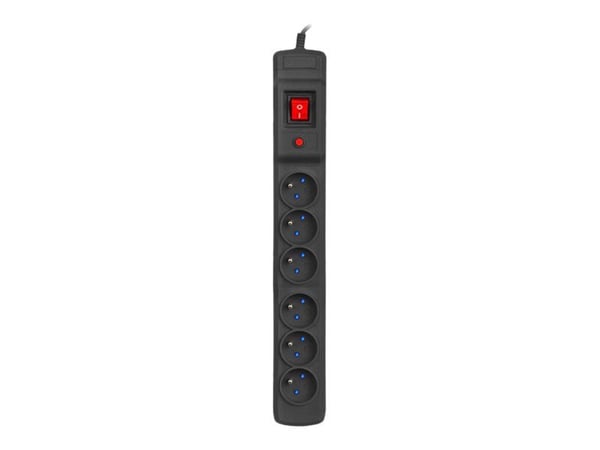 Armac Multi M6 - pistorasia - AC 250 V - 3680 Watt - lähtöliittimet: 6 (6 x E-tyyppi) - 10 m johto - musta