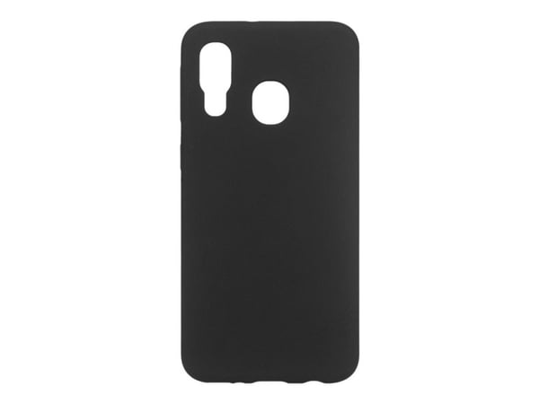 eSTUFF Silicone Case - Bagsidecover til mobiltelefon - silikon - sort - for Samsung Galaxy A40