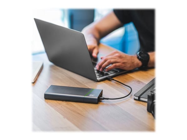 Green Cell PowerStream - USB-kabel - USB-C (hann) til USB-C (hann) - USB 2.0 - 30 cm - USB Power Delivery (60W) - svart