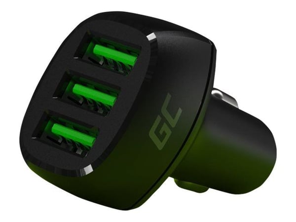 Green Cell PowerRide - Bilstrømadapter - 54 watt - 3 A - Apple Fast Charge, GC Ultra Charge, Huawei Fast Charge, QC 3.0, AFC - 3 utgangskontakter (...