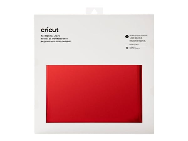 Cricut - Foil transfer sheet - 30.5 x 30.5 cm - 8 ark - rød