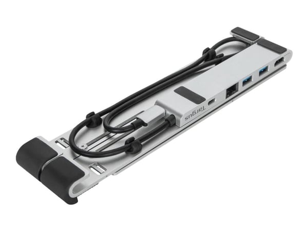 Targus Portable Stand with Integrated Dock - Dockningsstation + ställ för bärbar dator - USB-C 3.2 Gen 1 / Thunderbolt 3 - HDMI - 1GbE