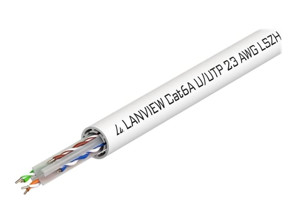 Lanview - Irtokaapeli - 500 m - 7,8 mm - UTP - CAT 6a - halogeeniton, kiinteä - valkoinen