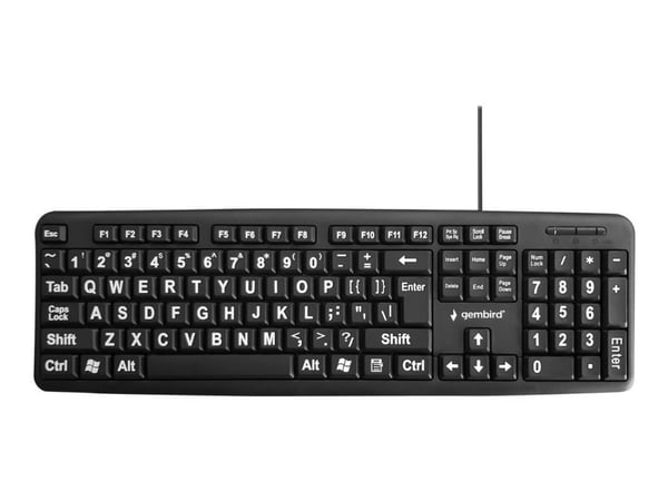 Gembird KB-US-103, Täysikokoinen (100 %), USB, QWERTY, Musta