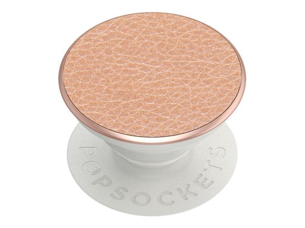 PopSockets PopGrip - Fingergrep/stativ for mobiltelefon - vegansk skinn - rosa gull