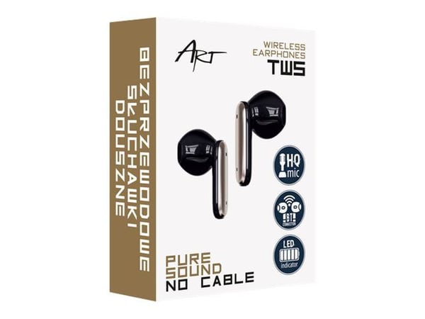 ART AP-TW-B4 - True wireless-hodetelefoner med mikrofon - ørepropp - Bluetooth - svart