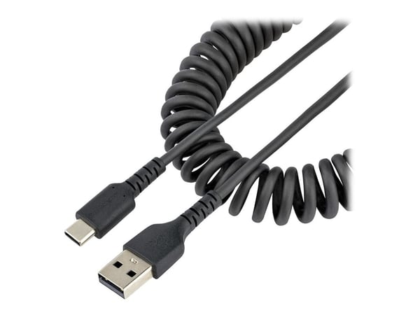 StarTech 3ft (1m) USB A to C Charging Cable, Coiled Heavy Duty Fast Charge & Sync USB-C Cable, High Quality USB 2.0 A to Type-C, Rugged Aramid Fibe...