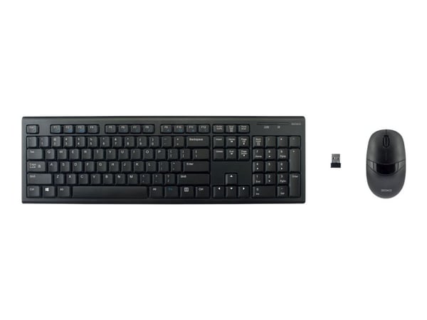 DELTACO - Tastatur- og mussett - trådløs - 2.4 GHz - USA - svart