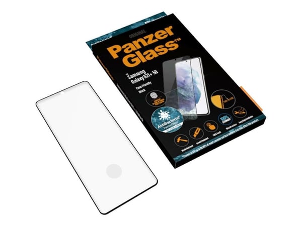 PanzerGlass - Skjermbeskyttelse for mobiltelefon - glass - krystallklar, svart rand - for Samsung Galaxy S21+ 5G