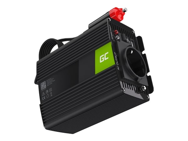 Green Cell INV28 – DC-til-AC-omformer – DC 24 V – 300 watt – utgangskontakter: 1 – svart