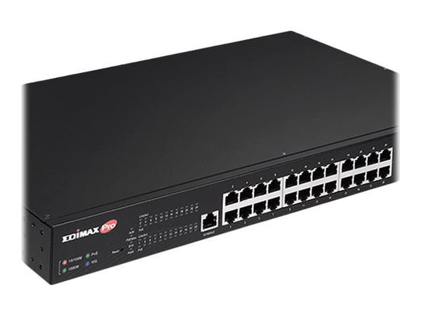 Edimax Pro GS-5424PLX - Switch - smart - 24 x 10/100/1000 (PoE+) + 4 x 10 Gigabit SFP+ (opplenke) - rackmonterbar - PoE+ (400 W)
