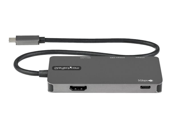 StarTech.com USB C moniporttisovitin, USB-C 4K 30Hz HDMI:hen, 100W Power Delivery Pass-through, SD/MicroSD-korttipaikka, 3-porttinen USB 3.0 -keski...