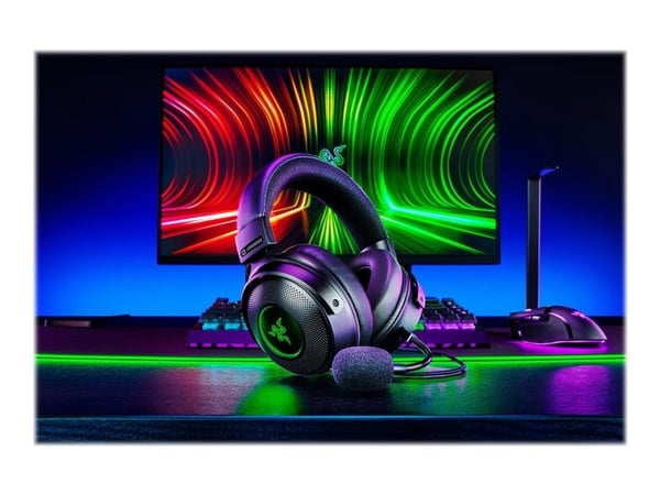 Razer Kraken V3 HyperSense - Hodesett - full størrelse - kablet - USB-A - lydisolerende