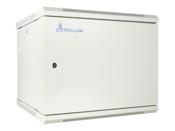 Extralink EX.12974, Seinään asennettava laitekehikko, 12U, 65 kg, Näppäinlukko, Kotelon kiskot, Harmaa