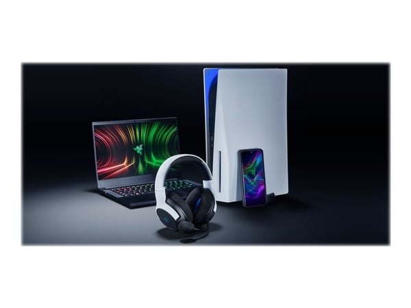 Razer Kaira Pro for PlayStation - Hodesett - full størrelse - Bluetooth / 2,4 GHz radiofrekvens - trådløs - hvit - for Sony PlayStation 4, Sony Pla...