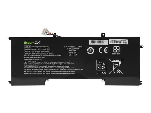 Green Cell - Batteri til bærbar PC (tilsvarer: HP AB06XL) - litiumpolymer - 6-cellers - 3600 mAh - 28 Wh - svart - for HP ENVY Laptop 13-ad013na, 1...