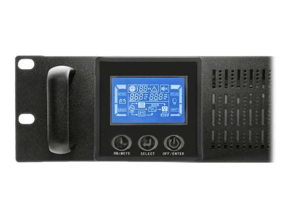 Qoltec - UPS (kan monteres i rack) - AC 115-300 V - 2400 watt - 3000 VA - 7 Ah - RS-232 - utgangskontakter: 2 - svart