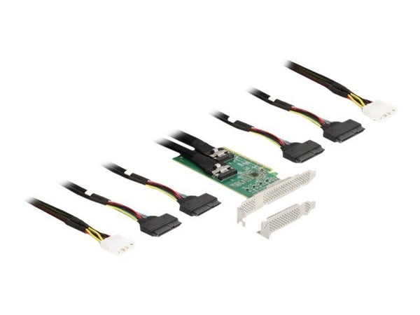 Delock - Lagringskontroller - 4-kanals - U.2 NVMe - lav profil - PCIe 4.0 x16
