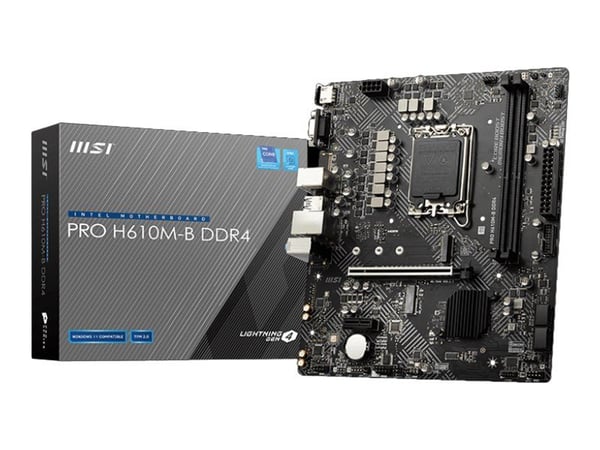 MSI PRO H610M-G DDR4 - Hovedkort - micro ATX - LGA1700-sokkel - H610 Chipset - USB 3.2 Gen 1 - Gigabit LAN - innbygd grafikk (CPU kreves) - HD-lyd ...