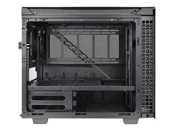 Thermaltake Divider 200 TG Air - Micro case - micro ATX - sidepanel med vindu (herdet glass) - ingen strømforsyning (PS/2) - svart - USB/lyd