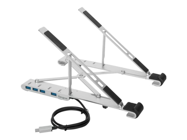 Targus - Notebookstativ - med 4-porters USB-hub - 10" - 15.6" - sølv