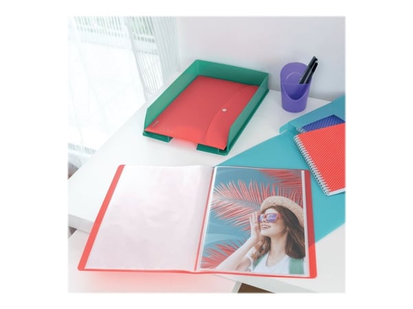 Esselte Colour'Breeze - Displaybok - 80 rom - bokryggbredde: 25 mm - for A4 (210 x 297 mm) - kapasitet: 160 ark - translucent coral