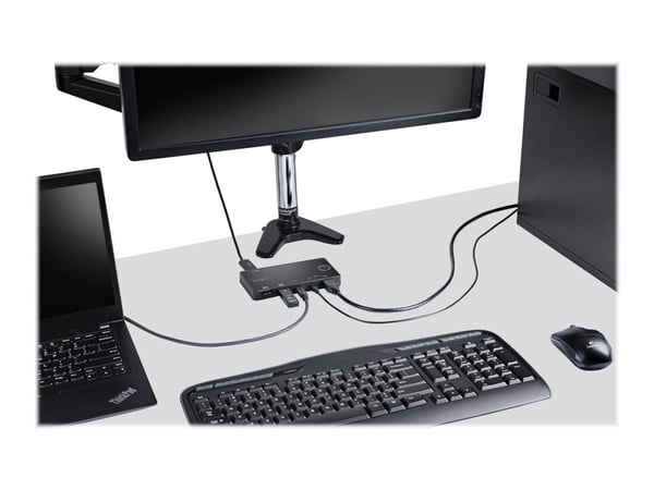 StarTech.com 2-ports hybrid USB-A + HDMI och USB-C KVM-switch - Enskild 4K 60 Hz HDMI 2.0-skärm - Kompakt HDMI KVM-switch för stationär/bärbar dato...