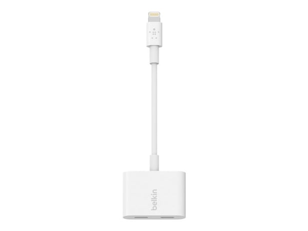 Belkin Lightning Audio + Charge RockStar - Lyd-/ladekabel - Lightning hann til Lightning hunn - 11.5 cm