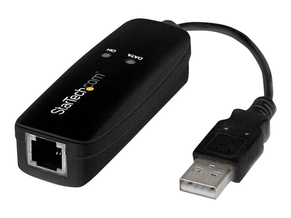 StarTech.com USB 2.0 faksmodem, 56K ekstern maskinvare oppringt V.92 modem/dongle/adapter, datamaskin/bærbar faksmodem, USB til telefonkontakt, USB...