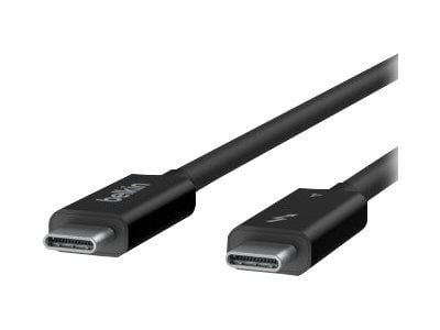 Belkin CONNECT - Thunderbolt-kabel - USB-C (hane) vändbar till USB-C (hane) vändbar - Thunderbolt 4 - 2 m - aktiv, USB-strömförsörjning (100W) - fö...