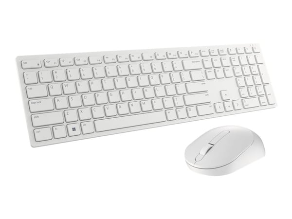 Dell Pro Keyboard and Mouse KM5221W - Tastatur- og mussett - trådløs - 2.4 GHz - QWERTY - US International - hvit - med 3 years NBD Advance Exchange