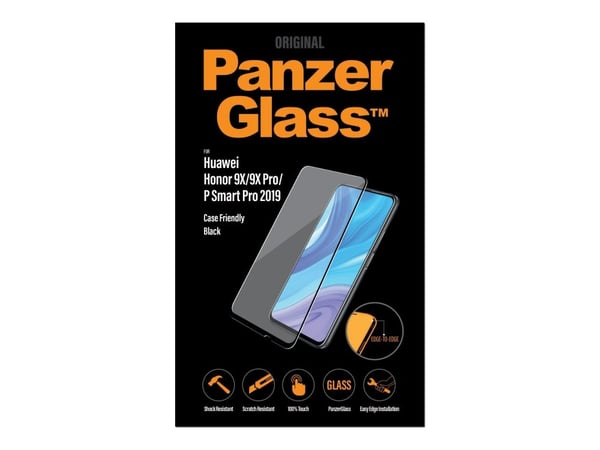 PanzerGlass - Skjermbeskyttelse for mobiltelefon - glass - rammefarge svart - for Honor 9X