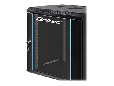 Qoltec - Telinekotelo - musta - 12U - 19"