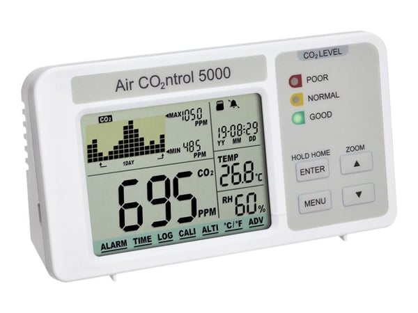 TFA AIRCO2NTROL 5000 - Thermo-hygro-CO2-måler - digital - hvit